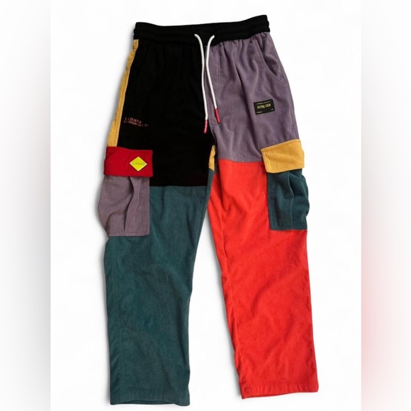 Aelfric Eden NWOT Multicolor Patchwork Joggers - Picture 1 of 7